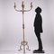 Metal Floor Lamp with Shear Plate Cloth, Italy, 20th Century 2