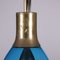 Ceiling Lamp in Brass & Glass, Italy, 1960s 5