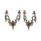 Baroque Style Wall Lights in Bronze & Glass, Italy, 20th Century, Set of 2 1