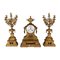 Triptych Clock & Candleholders in Bronze, France, 19th Century, Set of 3, Image 1