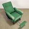 Italian Armchair in Green Fabric, 1960s 3