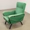 Italian Armchair in Green Fabric, 1960s 6