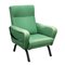 Italian Armchair in Green Fabric, 1960s 1