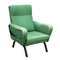 Italian Armchair in Green Fabric, 1960s, Image 1