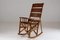 American Wooden and Leather Rocking Chair, 1960s 7