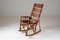 Rocking Chair en Bois et Cuir, Etats-Unis, 1960s 8