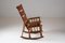 American Wooden and Leather Rocking Chair, 1960s, Image 10