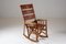 American Wooden and Leather Rocking Chair, 1960s 14
