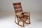 American Wooden and Leather Rocking Chair, 1960s, Image 14