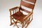 American Wooden and Leather Rocking Chair, 1960s, Image 9
