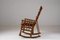 American Wooden and Leather Rocking Chair, 1960s 12