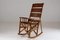 American Wooden and Leather Rocking Chair, 1960s, Image 6