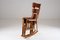 American Wooden and Leather Rocking Chair, 1960s 5
