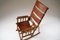 Rocking Chair en Bois et Cuir, Etats-Unis, 1960s 11
