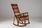 American Wooden and Leather Rocking Chair, 1960s 2