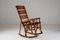 American Wooden and Leather Rocking Chair, 1960s, Image 2