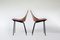 Moderne französische Mid-Century Tonneau Esszimmerstühle aus braunem Leder & Metall von Pierre Guariche für Maison Du Monde, 1950er, 6er Set 5