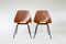 Mid-Century French Modern Tonneau Brown Leather & Metal Dining Chairs by Pierre Guariche for Maison Du Monde, 1950s, Set of 6 4