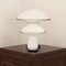 Mushroom Table Lamp in White Murano Glass with Black Glass Cable, 1980s 13