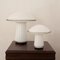 Lampada da tavolo a fungo in vetro di Murano bianco con cavo in vetro nero, anni '80, Immagine 4