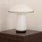 Mushroom Table Lamp in White Murano Glass with Black Glass Cable, 1980s 5