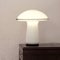 Mushroom Tischlampe aus weißem Murano Glas mit schwarzem Glaskabel, 1980er 3