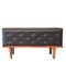 Danish Seating and Storage Bench with Button Galon Upholstery, 1950s, Image 1