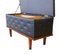 Danish Seating and Storage Bench with Button Galon Upholstery, 1950s 2