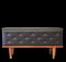 Danish Seating and Storage Bench with Button Galon Upholstery, 1950s, Image 7