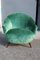 Italian Green Velvet Lounge Chair in the Style of Ico Parisi, 1950s 2