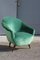 Italian Green Velvet Lounge Chair in the Style of Ico Parisi, 1950s 1