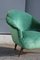 Italian Green Velvet Lounge Chair in the Style of Ico Parisi, 1950s 8