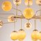 Large Ceiling Light with Brass Metal Frame and 24 Ivory Murano Glass Spheres, Italy, 1990s 2