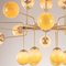 Large Ceiling Light with Brass Metal Frame and 24 Ivory Murano Glass Spheres, Italy, 1990s, Image 2