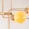 Large Ceiling Light with Brass Metal Frame and 24 Ivory Murano Glass Spheres, Italy, 1990s, Image 3