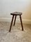 Handmade Bobbin Leg Milking Stool with Demi Lune Top in Oak, France, 1940s 7