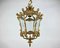 Lámpara colgante estilo Imperio antigua de bronce y vidrio, años 20, Imagen 3
