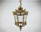 Lámpara colgante estilo Imperio antigua de bronce y vidrio, años 20, Imagen 1