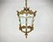 Antique Empire Style Bronze & Glass Lantern Pendant Light, France, 1920s 4