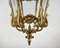 Antique Empire Style Bronze & Glass Lantern Pendant Light, France, 1920s 9