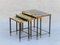 Hollywood Regency Nest of Tables in Bronze and Eglomized Glass from Maison Jansen, 1970s, Set of 3 7