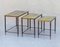 Hollywood Regency Nest of Tables in Bronze and Eglomized Glass from Maison Jansen, 1970s, Set of 3 4