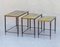 Hollywood Regency Nest of Tables in Bronze and Eglomized Glass from Maison Jansen, 1970s, Set of 3, Image 4