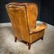 Vintage Sheep Leather Wingback Armchair 12