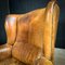 Vintage Sheep Leather Wingback Armchair 5