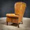 Vintage Sheep Leather Wingback Armchair 13