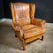 Vintage Sheep Leather Wingback Armchair 1