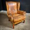 Vintage Sheep Leather Wingback Armchair, Image 1