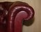 Großes Vintage Chesterfield Sofa aus Oxblood Leder von Howard & Sons 12