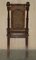 Antike jakobinische Revival Esszimmerstühle aus handgeschnitztem Nussholz & braunem Leder, 1840, 6 . Set 15